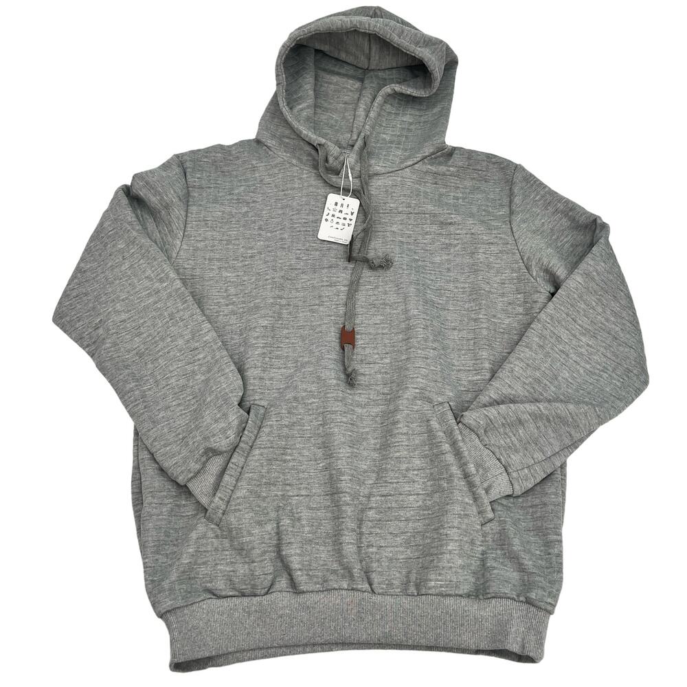LecGee Mens Hoodie Long Sleeve Drawstring Hooded Pullover Hoodies/Pockets Size S